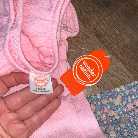 Wonder Nation NWT 3 piece skirt/shirt/hair scrunchie outfit set size L 10/12 - Picture 4 of 4